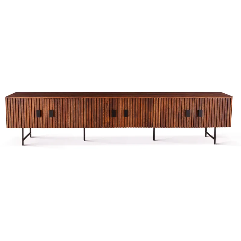 Verbania 98" Plasma Cabinet in Pecan Brown