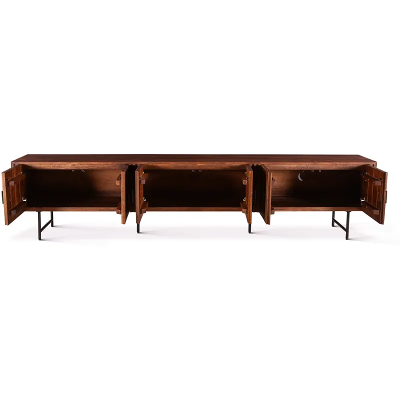 Verbania 98" Plasma Cabinet in Pecan Brown