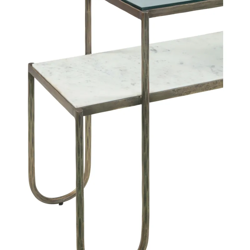 Venice 50" Nesting Console Table with Marble and Glass
