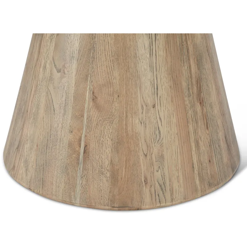 Vista 48" Round Dining Table with White Travertine and Light Mango Base