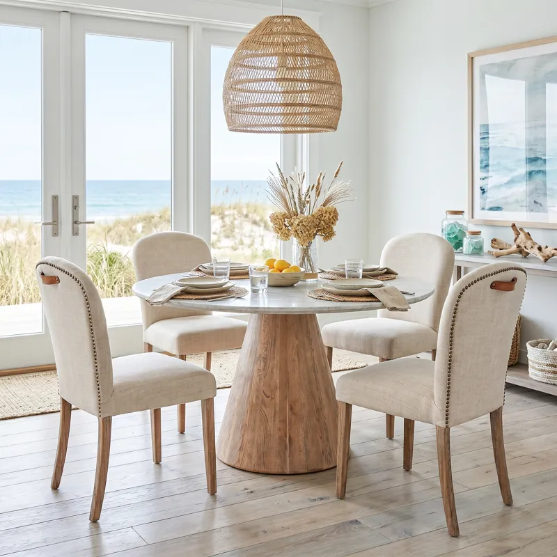 Upholstered Seating Jessie 18" Dining Chair in Beige Linen