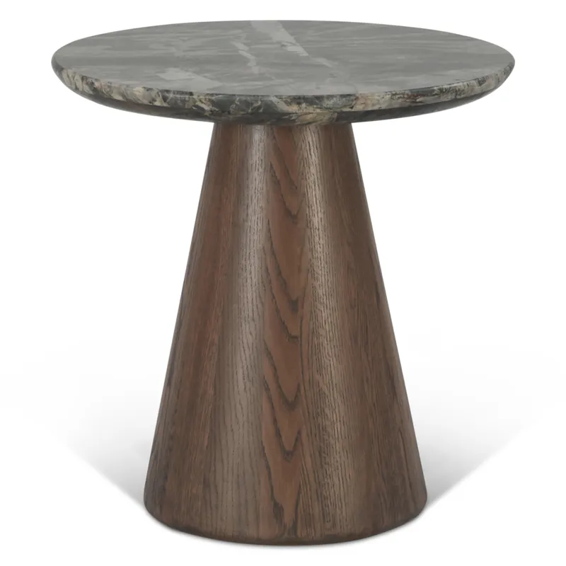 Vista 22" Side Table with Lava Marble and Dark Base