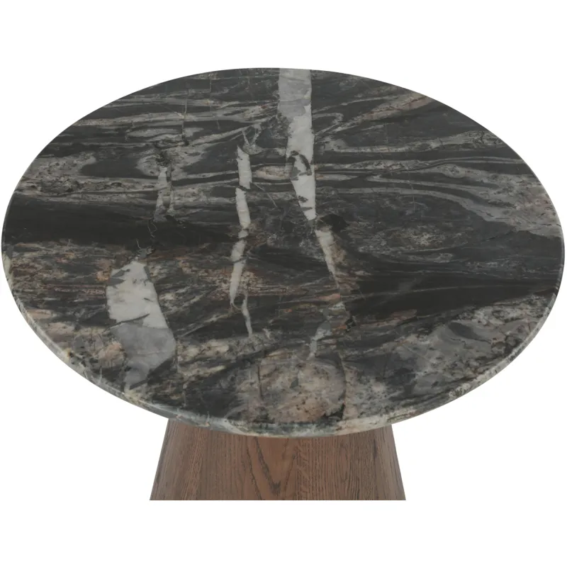 Vista 22" Side Table with Lava Marble and Dark Base