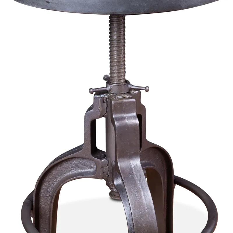Wellington 13" Adjustable Stool in Black Top Grain Leather