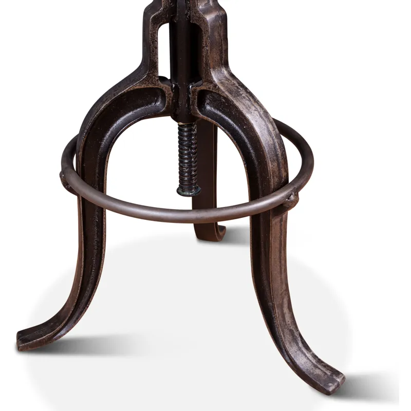 Wellington 13" Adjustable Stool in Brown Top Grain Leather