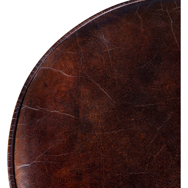 Wellington 13" Adjustable Stool in Brown Top Grain Leather