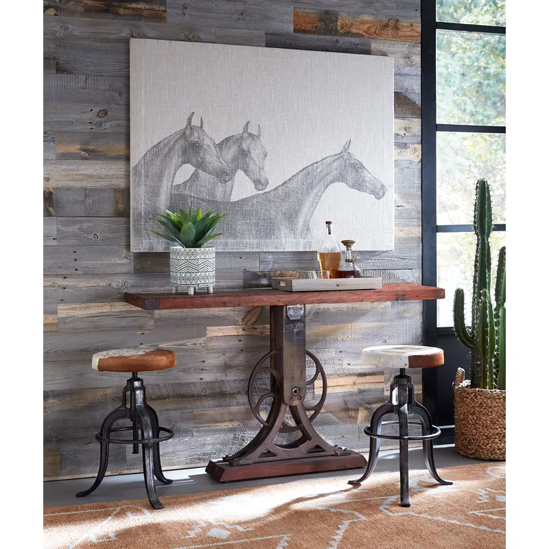 Wellington 13" Adjustable Stool in Brown Hair on Hide