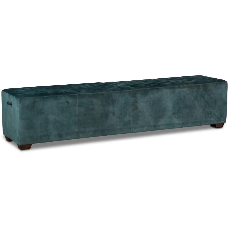 Grosvenor D'Orsay 79" Upholstered Bench in Green Velvet
