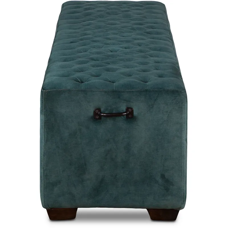 Grosvenor D'Orsay 79" Upholstered Bench in Green Velvet