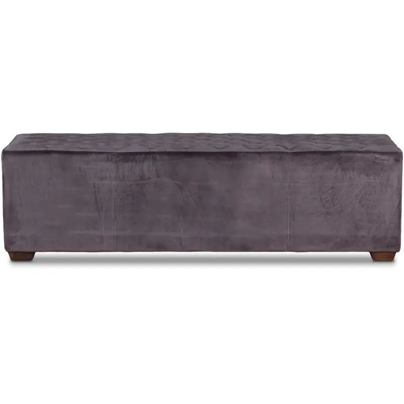 Grosvenor D'Orsay 59" Upholstered Bench in Asphalt Velvet