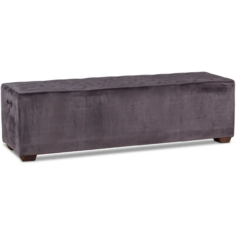 Grosvenor D'Orsay 59" Upholstered Bench in Asphalt Velvet
