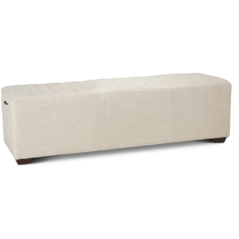 Grosvenor D'Orsay 59" Upholstered Bench in Beige Linen
