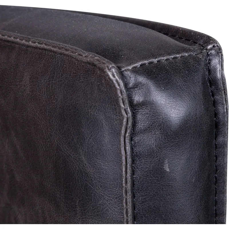 Grosvenor Madison 24" Dining Armchair in Black Leather with Dark Legs