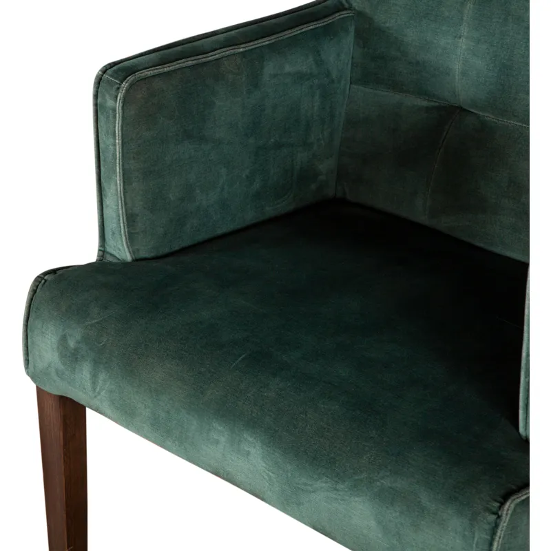 Grosvenor Madison 24" Dining Armchair in Green Velvet with Dark Legs