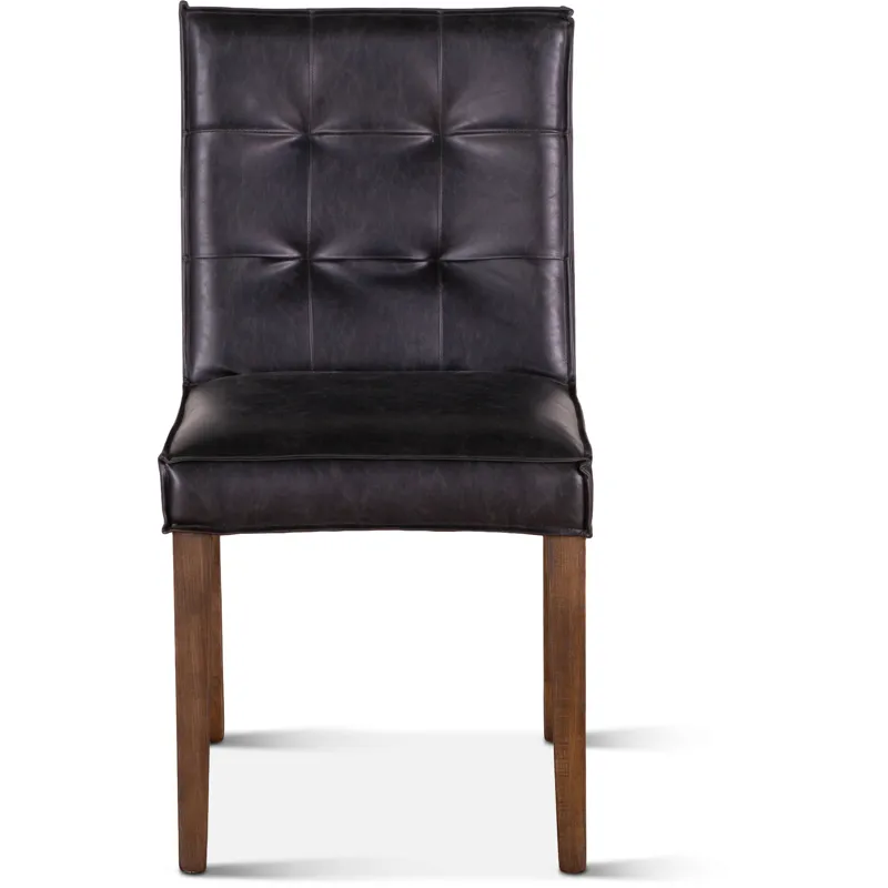 Grosvenor Madison 18" Dining Chair in Black Eco Leather with Dark Legs
