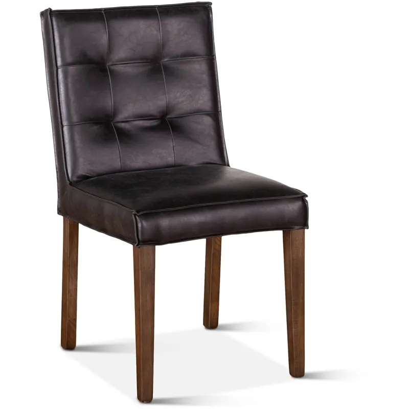 Grosvenor Madison 18" Dining Chair in Black Eco Leather with Dark Legs