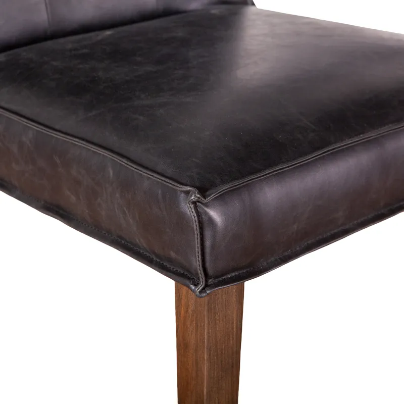 Grosvenor Madison 18" Dining Chair in Black Eco Leather with Dark Legs