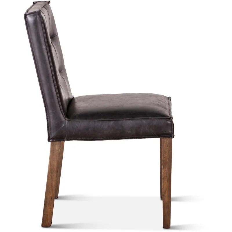Grosvenor Madison 18" Dining Chair in Black Eco Leather with Dark Legs