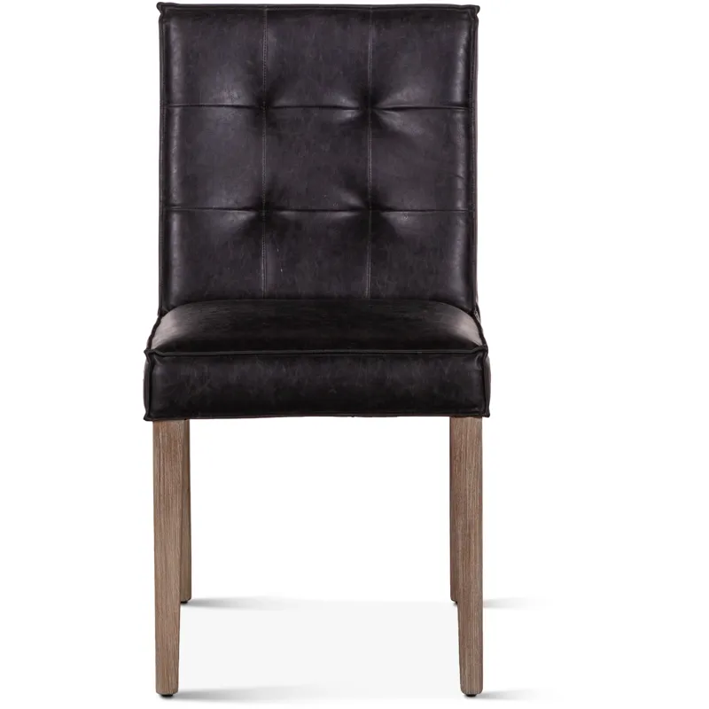 Grosvenor Madison 18" Dining Chair in Black Eco Leather with Light Legs