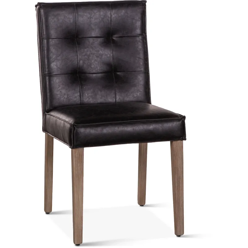 Grosvenor Madison 18" Dining Chair in Black Eco Leather with Light Legs