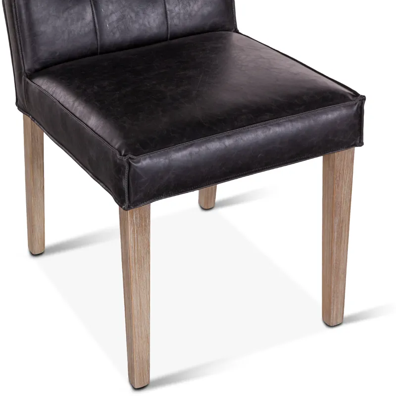 Grosvenor Madison 18" Dining Chair in Black Eco Leather with Light Legs