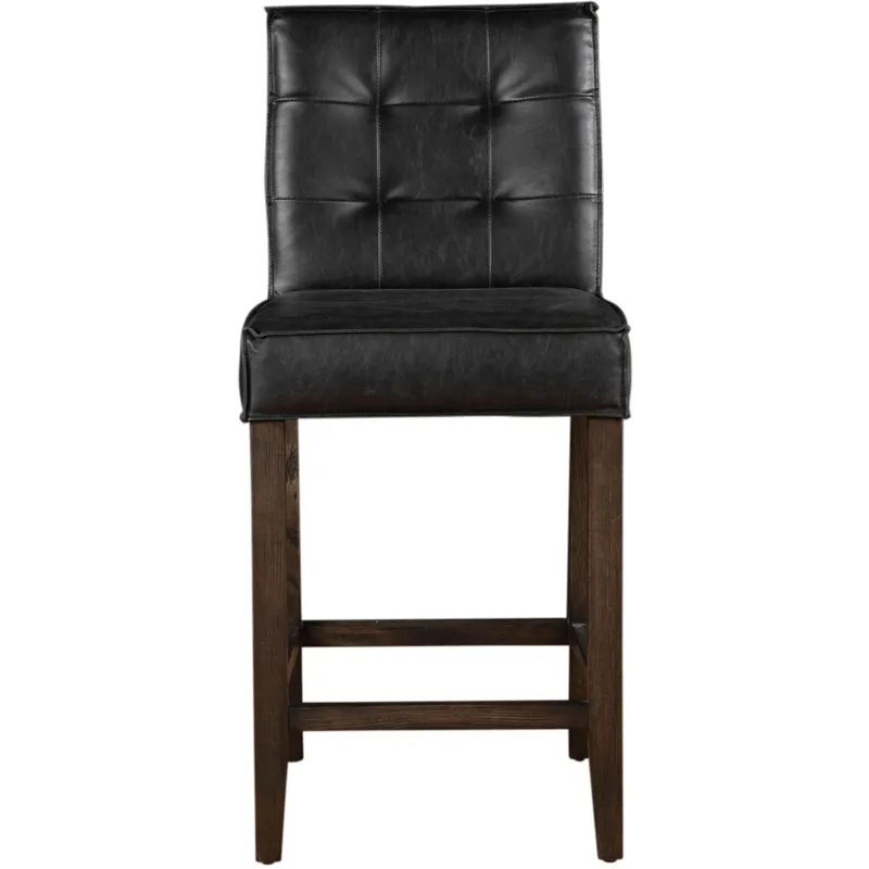 Grosvenor Madison Counter Chair in Black Leather with Dark Legs