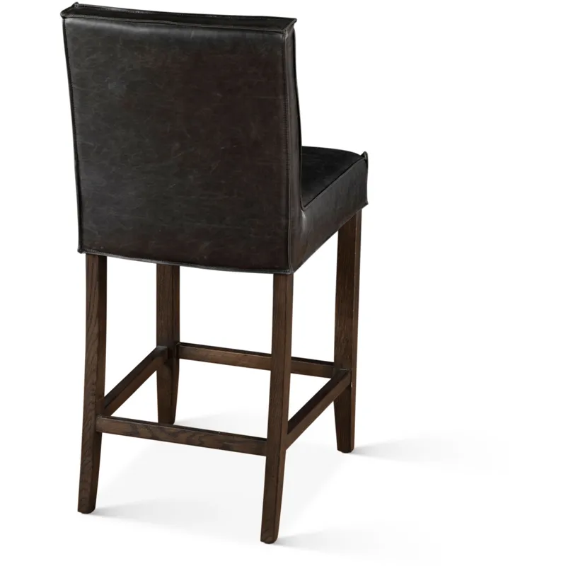 Grosvenor Madison Counter Chair in Black Leather with Dark Legs