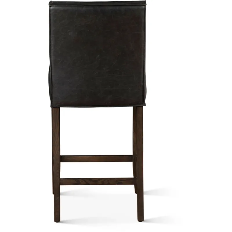 Grosvenor Madison Counter Chair in Black Leather with Dark Legs