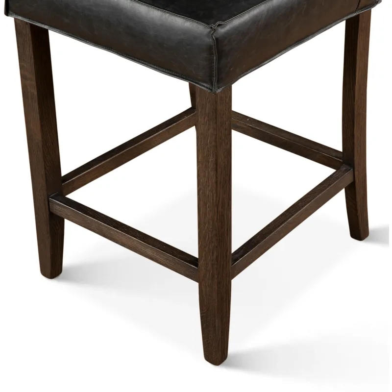 Grosvenor Madison Counter Chair in Black Leather with Dark Legs