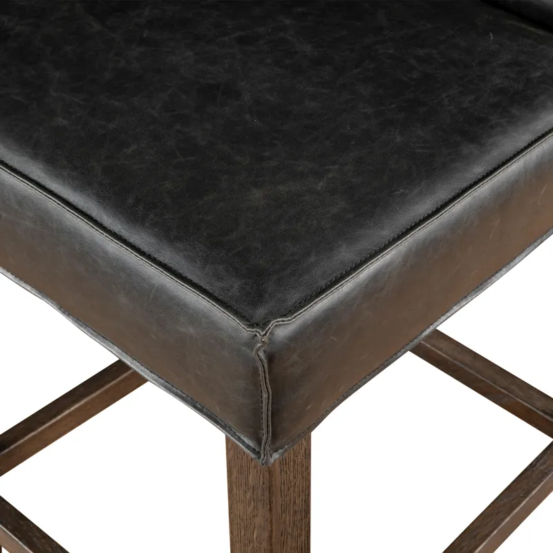 Grosvenor Madison Counter Chair in Black Leather with Dark Legs