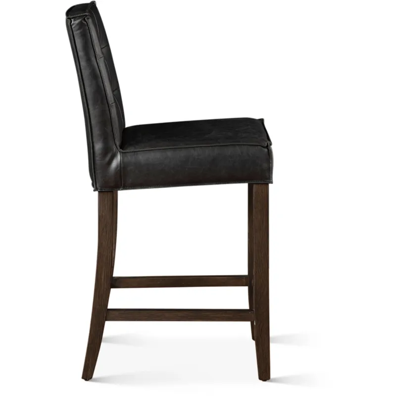 Grosvenor Madison Counter Chair in Black Leather with Dark Legs