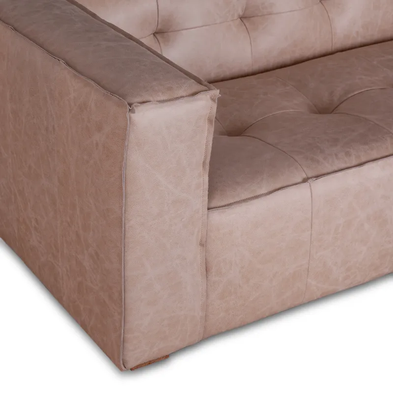 Grosvenor Milano 106" Sofa in Vintage Cream Top Grain Leather