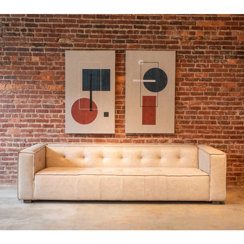 Grosvenor Milano 106" Sofa in Vintage Cream Top Grain Leather