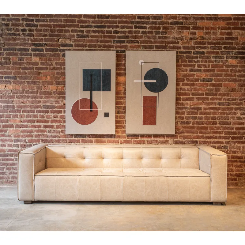Grosvenor Milano 106" Sofa in Vintage Cream Top Grain Leather