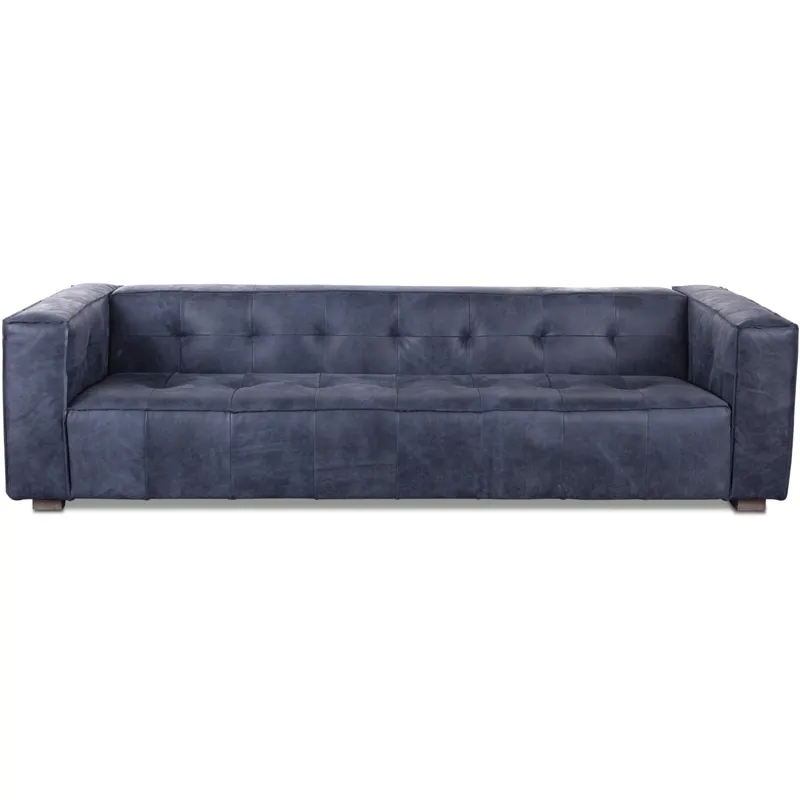 Grosvenor Milano 106" Sofa in Italian Blue Top Grain Leather