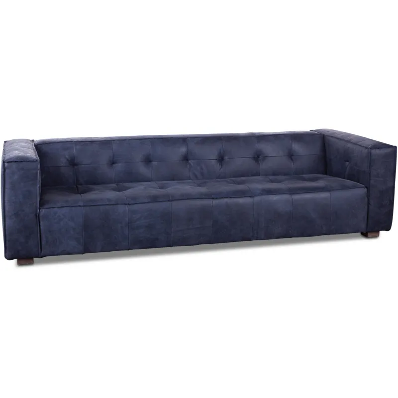 Grosvenor Milano 106" Sofa in Italian Blue Top Grain Leather