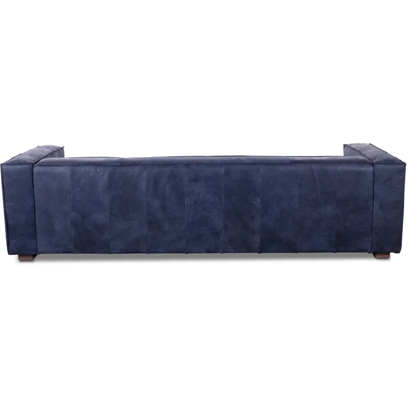 Grosvenor Milano 106" Sofa in Italian Blue Top Grain Leather