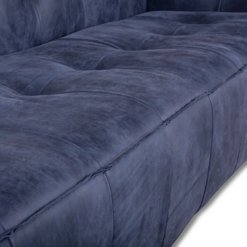 Grosvenor Milano 106" Sofa in Italian Blue Top Grain Leather