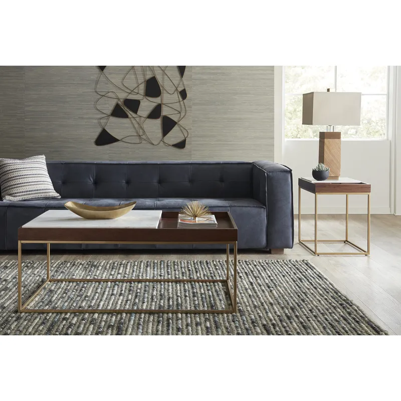 Grosvenor Milano 106" Sofa in Italian Blue Top Grain Leather