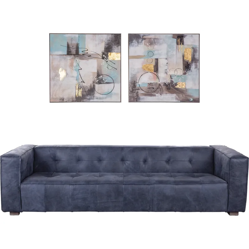 Grosvenor Milano 106" Sofa in Italian Blue Top Grain Leather