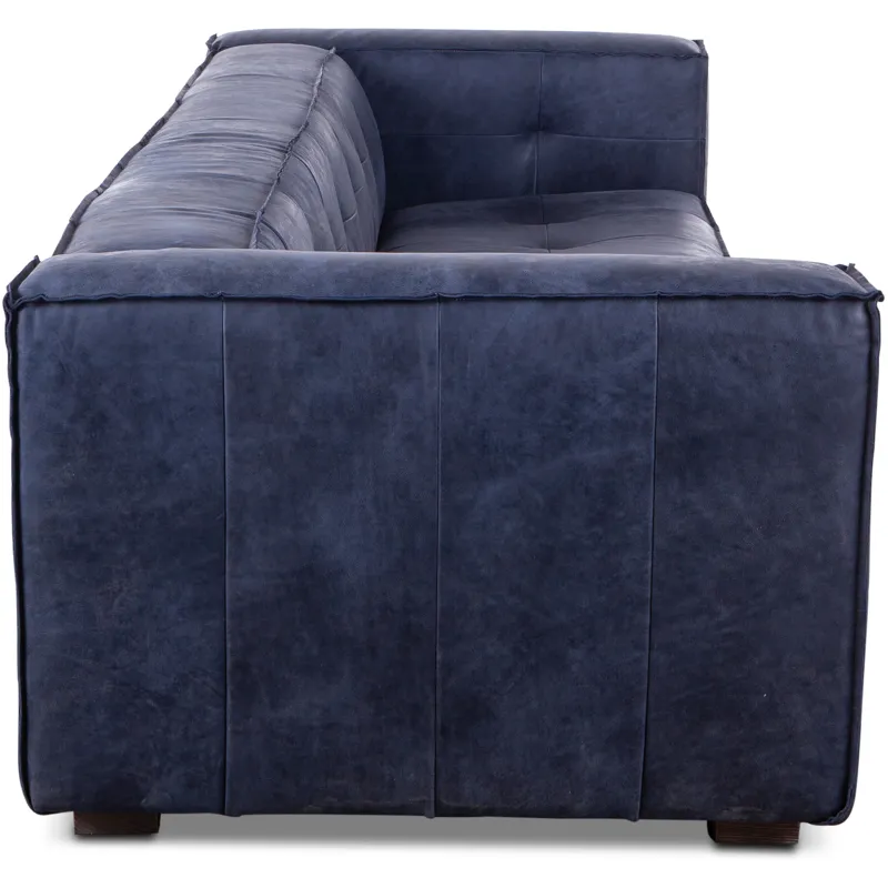 Grosvenor Milano 106" Sofa in Italian Blue Top Grain Leather