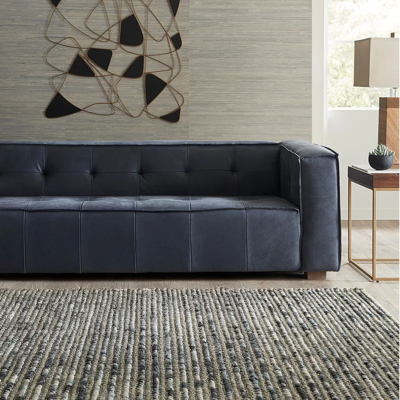 Grosvenor Milano 106" Sofa in Italian Blue Top Grain Leather