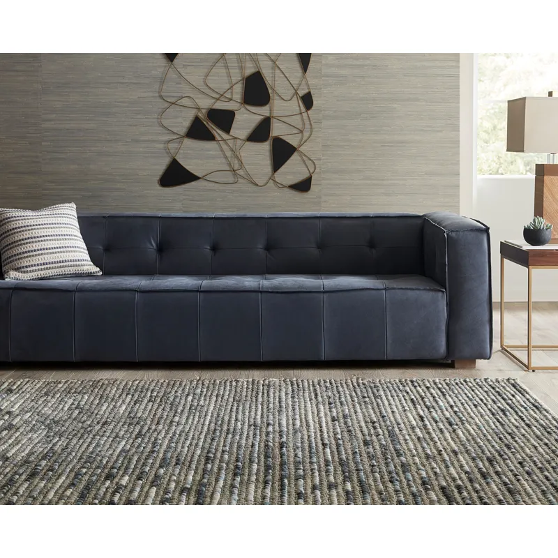 Grosvenor Milano 106" Sofa in Italian Blue Top Grain Leather
