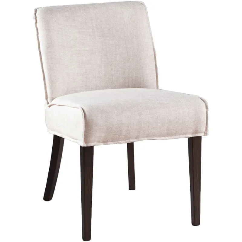 Grosvenor Buddy 20" Dining Chair in Beige Linen with Dark Legs