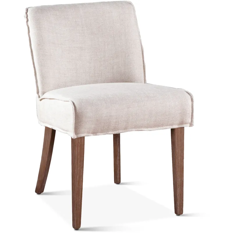 Grosvenor Buddy 20" Dining Chair in Beige Linen with Natural Legs