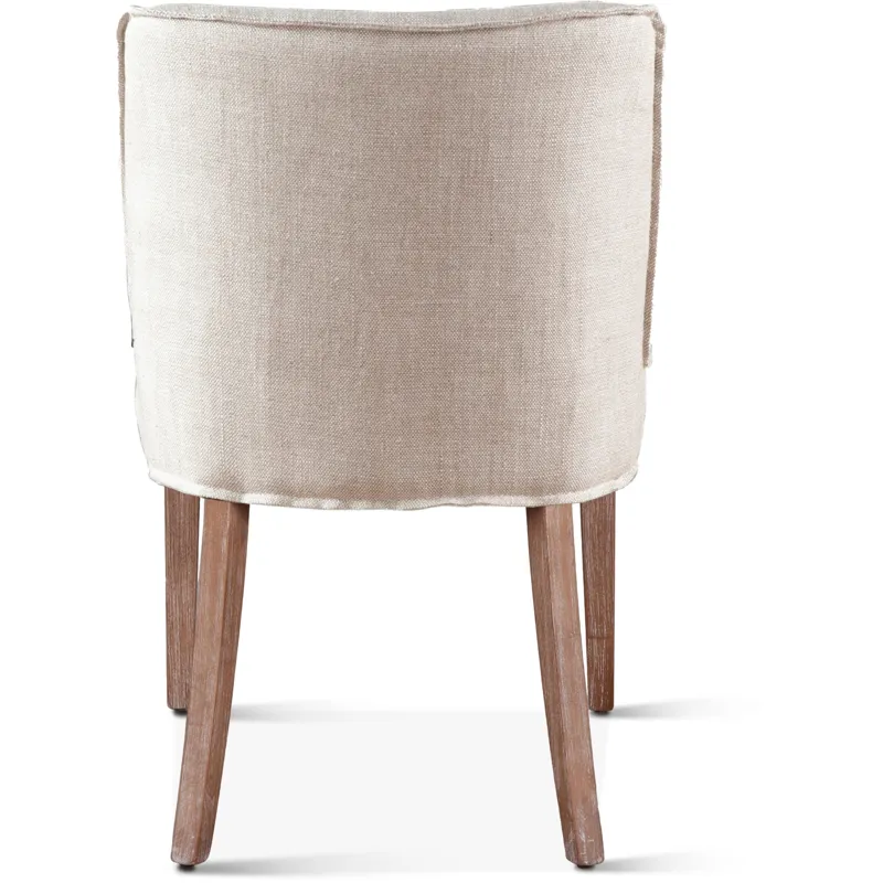 Grosvenor Buddy 20" Dining Chair in Beige Linen with Natural Legs