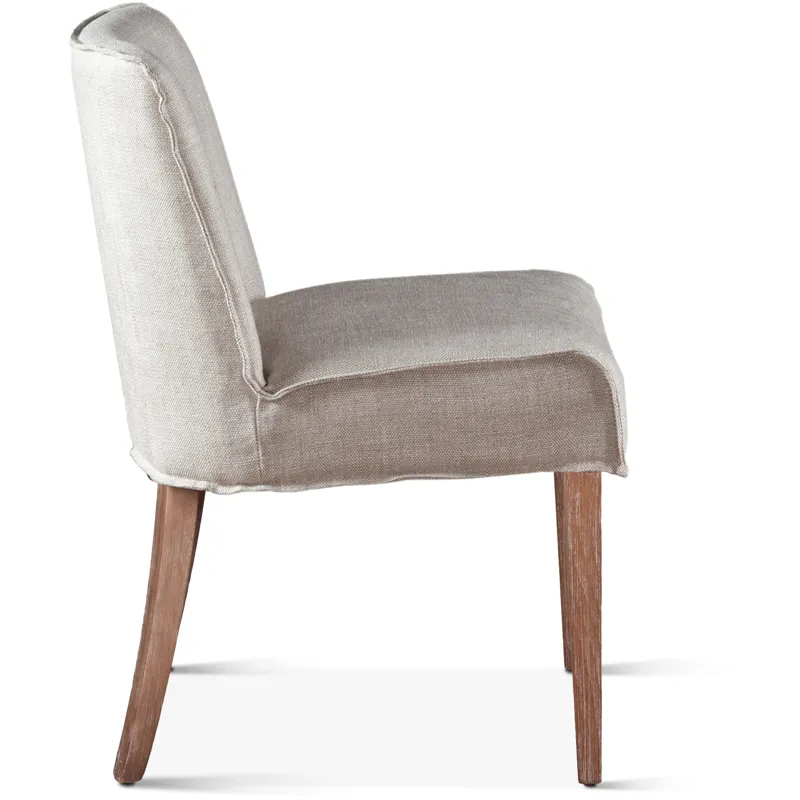 Grosvenor Buddy 20" Dining Chair in Beige Linen with Natural Legs