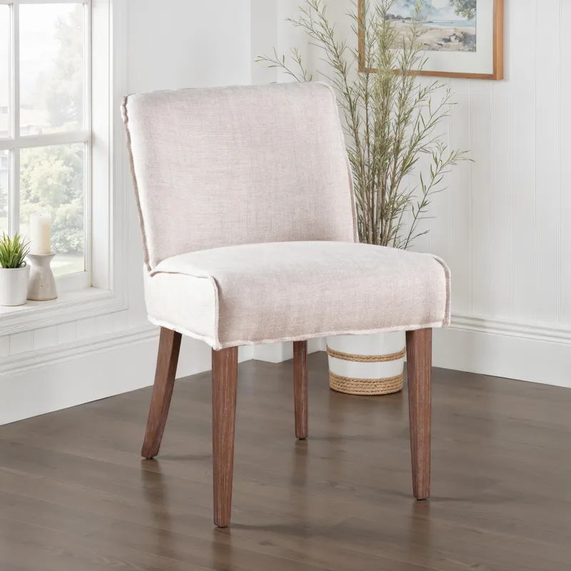 Grosvenor Buddy 20" Dining Chair in Beige Linen with Natural Legs