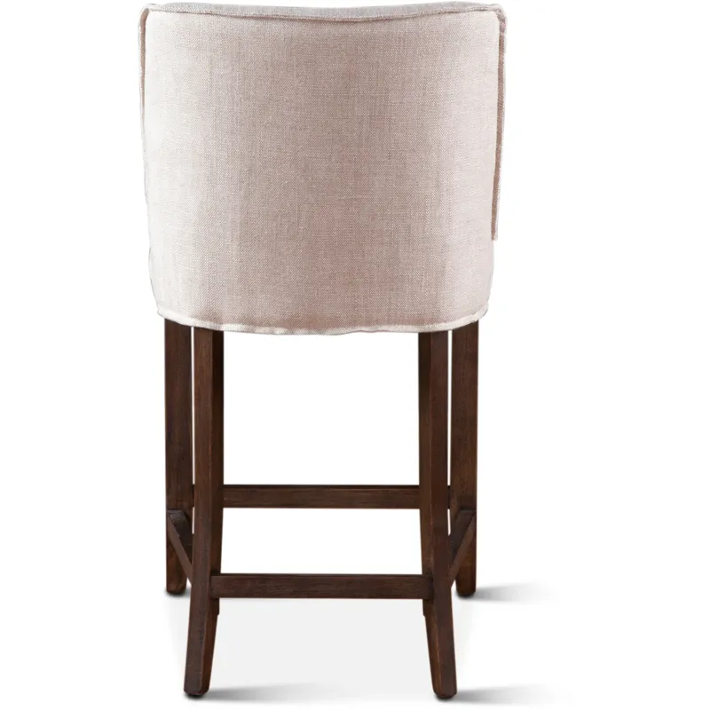 Grosvenor Buddy 20" Counter Chair in Beige Linen with Dark Legs