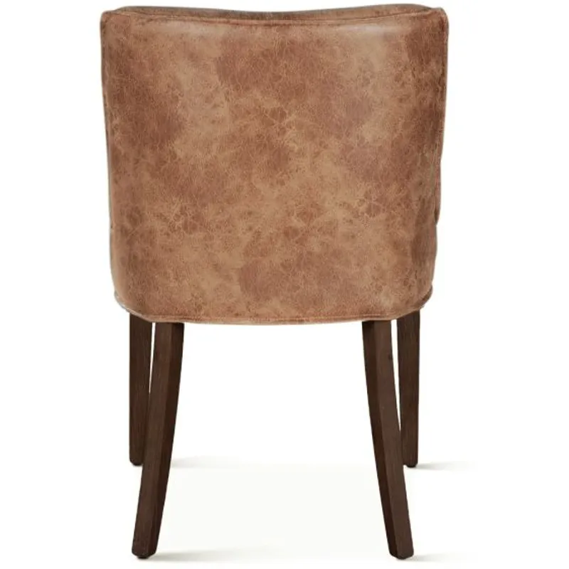 Grosvenor Buddy 20" Dining Chair in Tan Leather with Matte Brown Legs